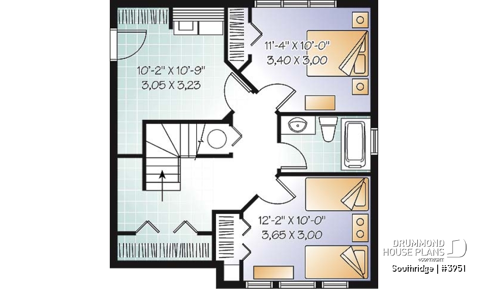 Finished basement (Optional $) - Panoramic scandinavian cottage, 1 à 3 bedroom ski chalet house plan with mezzanine - Southridge