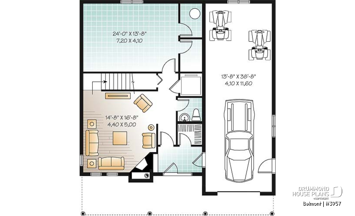 Basement - Home Design Featuring an Elevator and Walkout Basement, Panoramic Views, a Double Garage, 3 to 4 Bedrooms. - Belmont