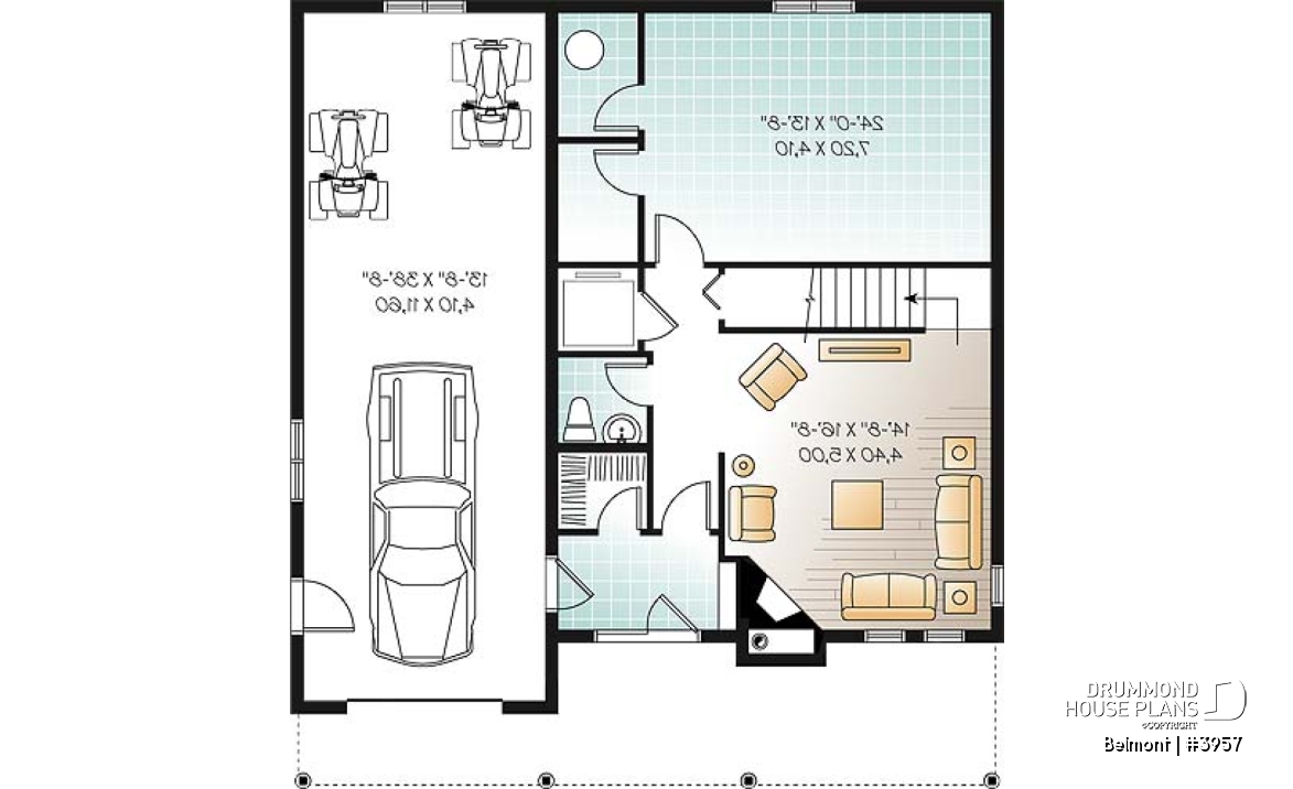 Basement - Home Design Featuring an Elevator and Walkout Basement, Panoramic Views, a Double Garage, 3 to 4 Bedrooms. - Belmont