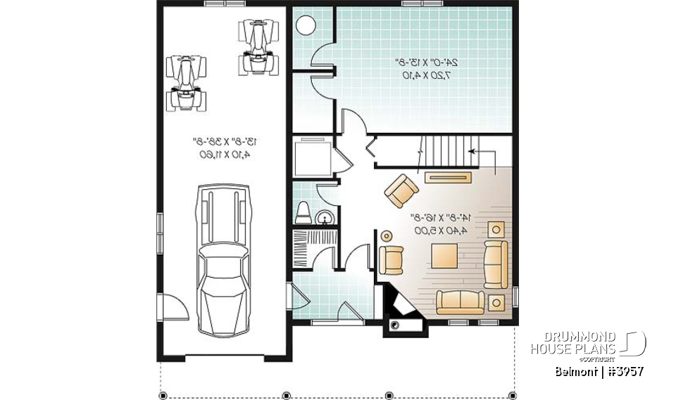 Basement - Home Design Featuring an Elevator and Walkout Basement, Panoramic Views, a Double Garage, 3 to 4 Bedrooms. - Belmont