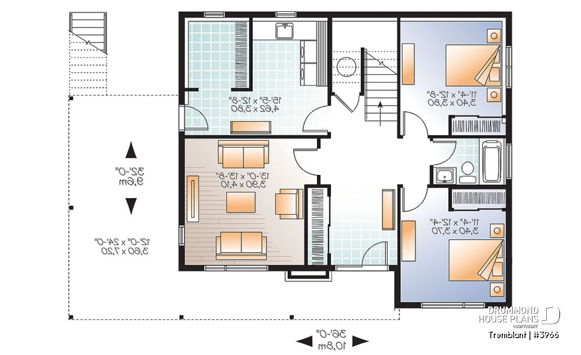 1st level - Contemporary cottage plan, 3-4 beds, 2 family rooms large balcony, main living on second floor  - Tremblant