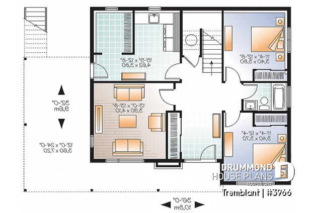 1st level - Contemporary cottage plan, 3-4 beds, 2 family rooms large balcony, main living on second floor  - Tremblant