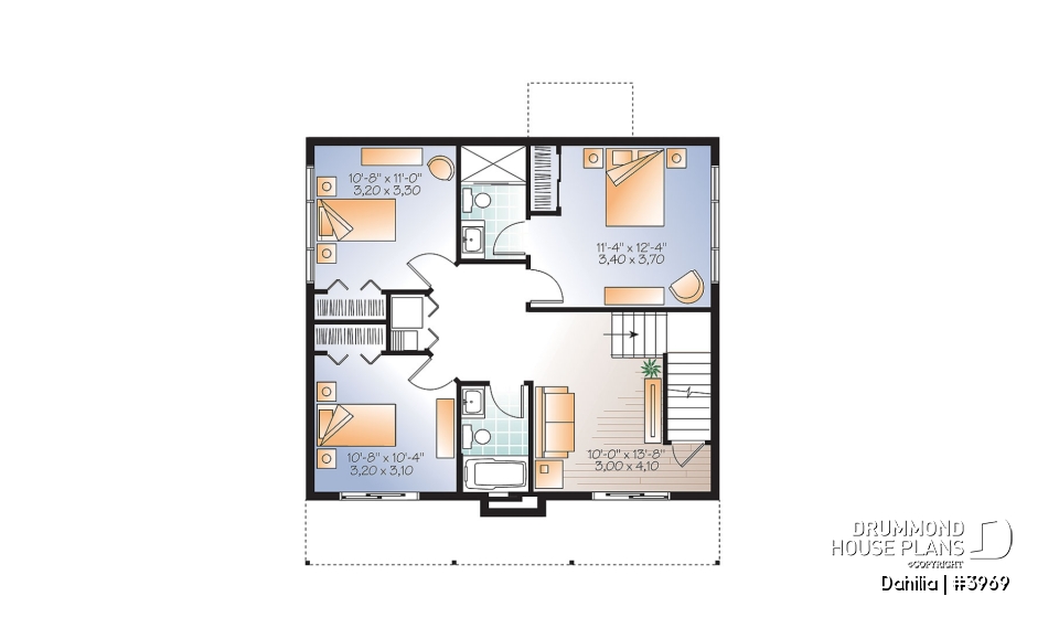 Basement - Modern Rustic Cabin Plan – 3 Bedrooms, Panoramic Views and Central Fireplace - Dahilia