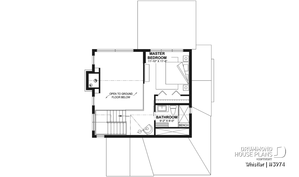 2nd level - House plan with loft bedroom (total of 3 beds), open floor plan, fireplace and more - Whistler