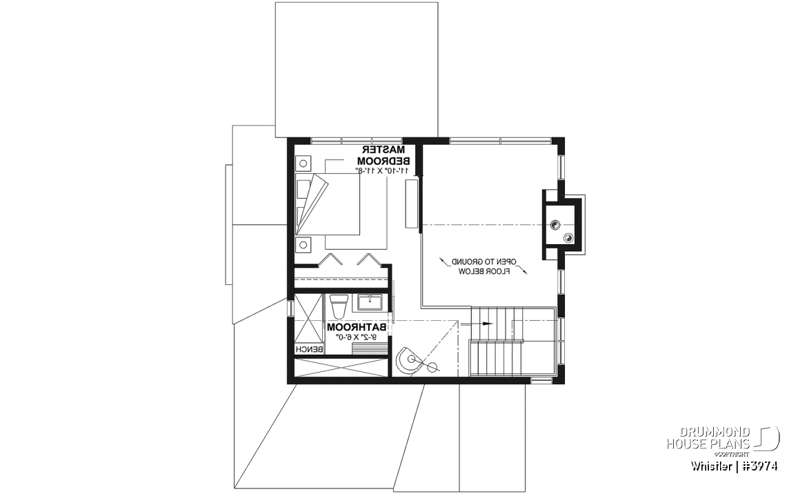 2nd level - House plan with loft bedroom (total of 3 beds), open floor plan, fireplace and more - Whistler