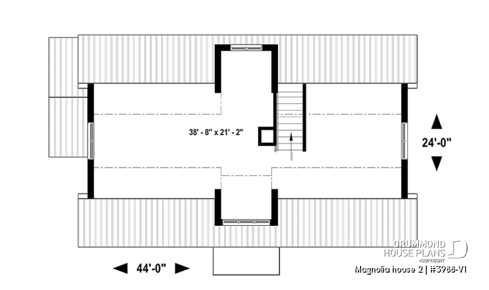 2nd level - Modern Farmhouse home plan with open concept, great kitchen with island, master bedroom with ensuite and more - Magnolia house 2