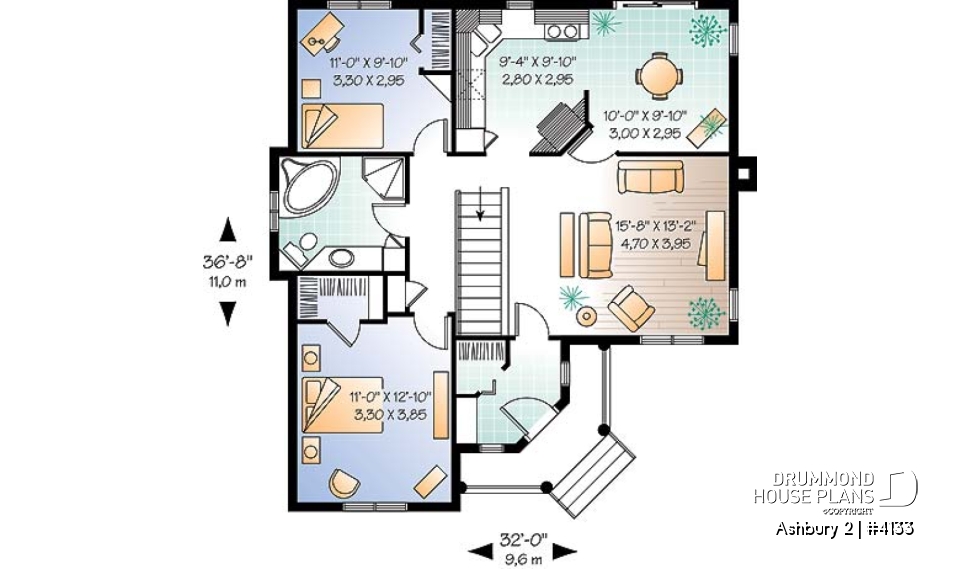 1st level - Country style bungalow, affordable building costs, 2 bedrooms - Ashbury 2