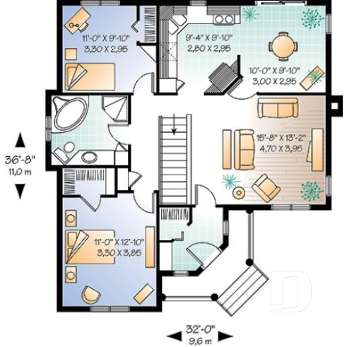 1st level - Country style bungalow, affordable building costs, 2 bedrooms - Ashbury 2