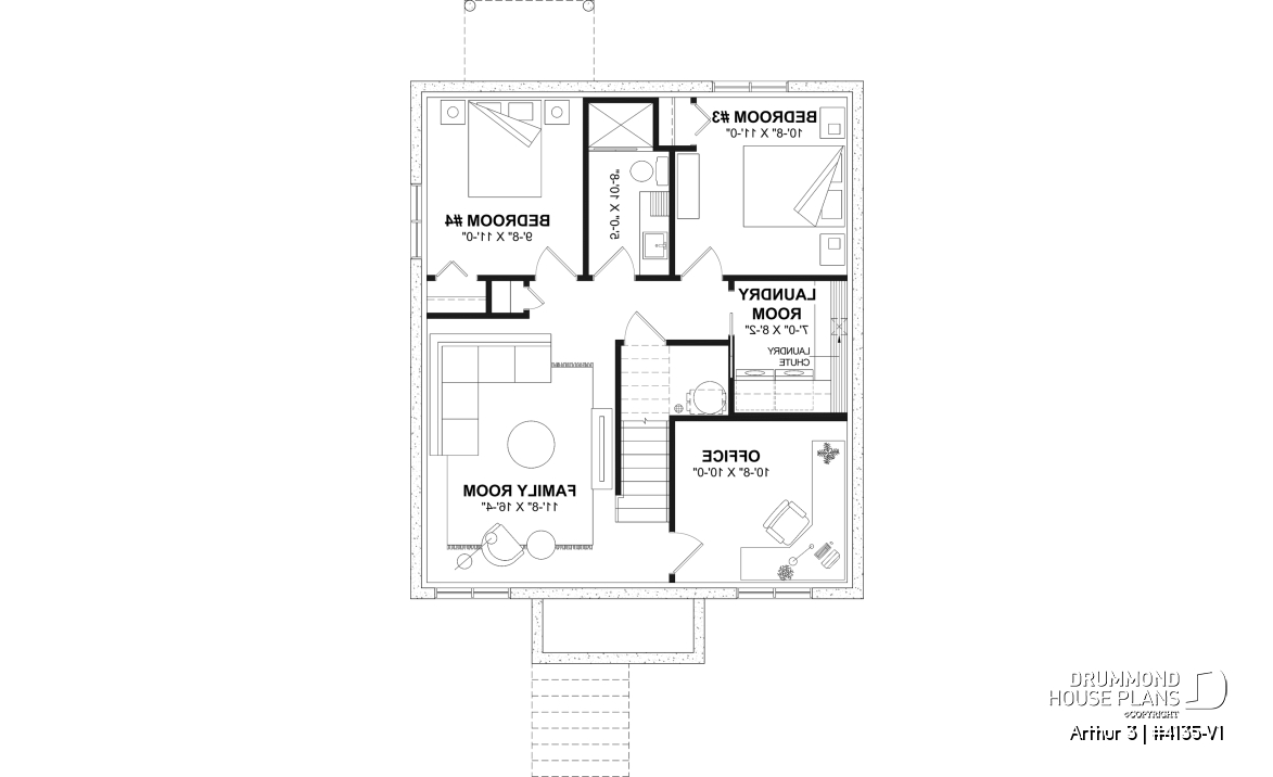 Finished basement (Optional $) - Affordable House Plan, Modern Farmhouse, Up to 5 Bedrooms, Unfinished Basement, Open Concept - Arthur 3