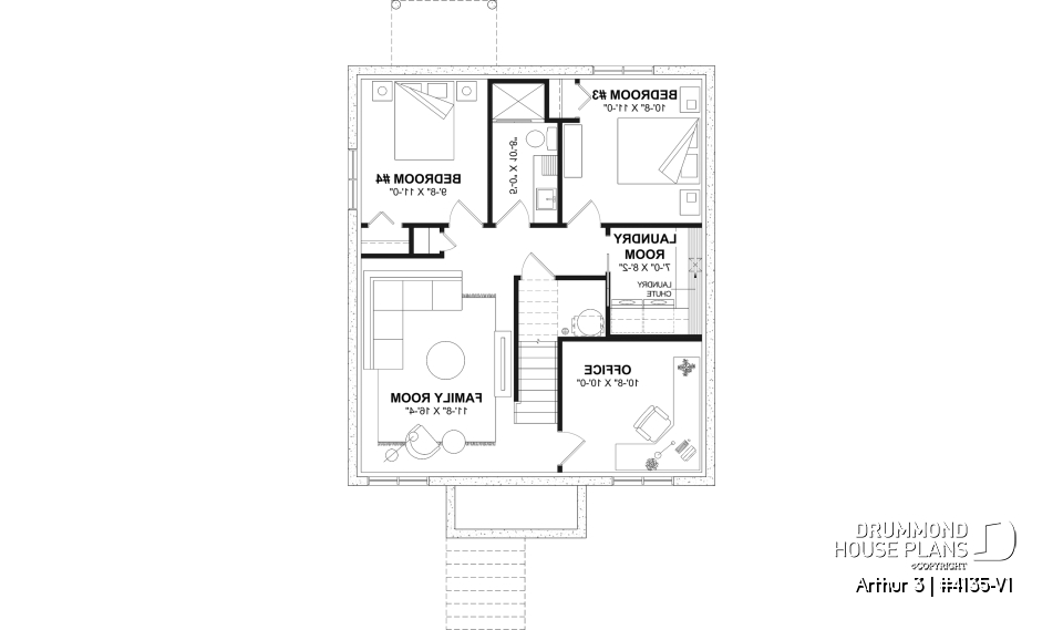 Finished basement (Optional $) - Affordable House Plan, Modern Farmhouse, Up to 5 Bedrooms, Unfinished Basement, Open Concept - Arthur 3
