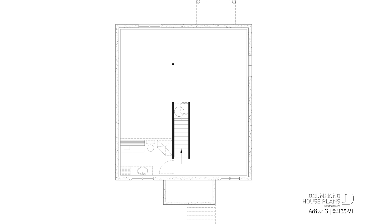 Unfinished basement - Affordable House Plan, Modern Farmhouse, Up to 5 Bedrooms, Unfinished Basement, Open Concept - Arthur 3