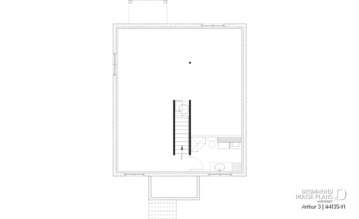 Unfinished basement - Affordable House Plan, Modern Farmhouse, Up to 5 Bedrooms, Unfinished Basement, Open Concept - Arthur 3