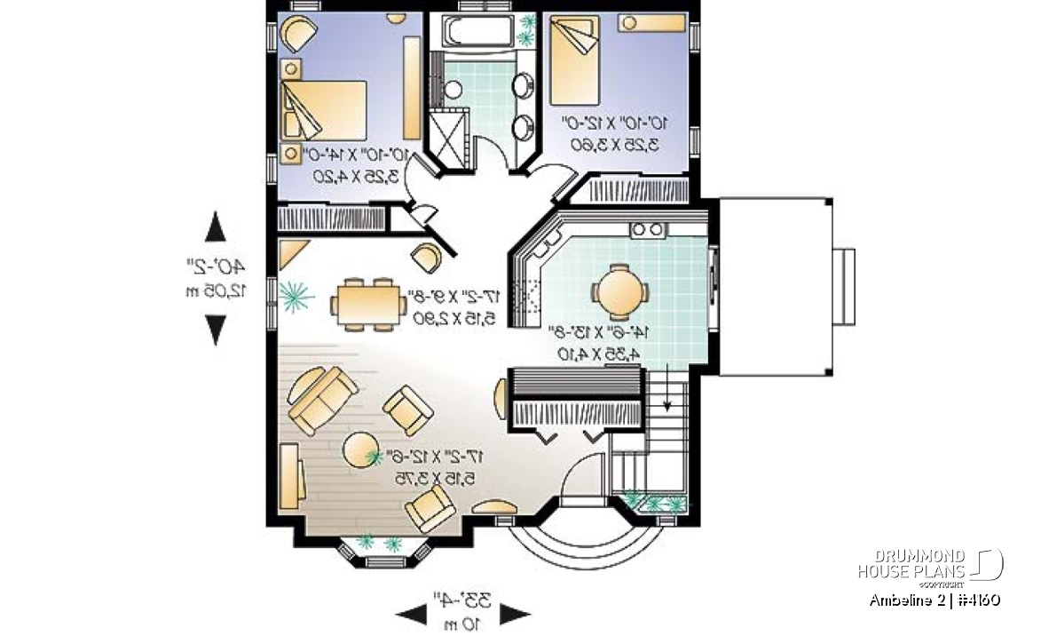 1st level - Economical 2 bedroom one-story home, 2 bedrooms, unfinished basement, pergola, cathedral ceiling - Ambeline 2