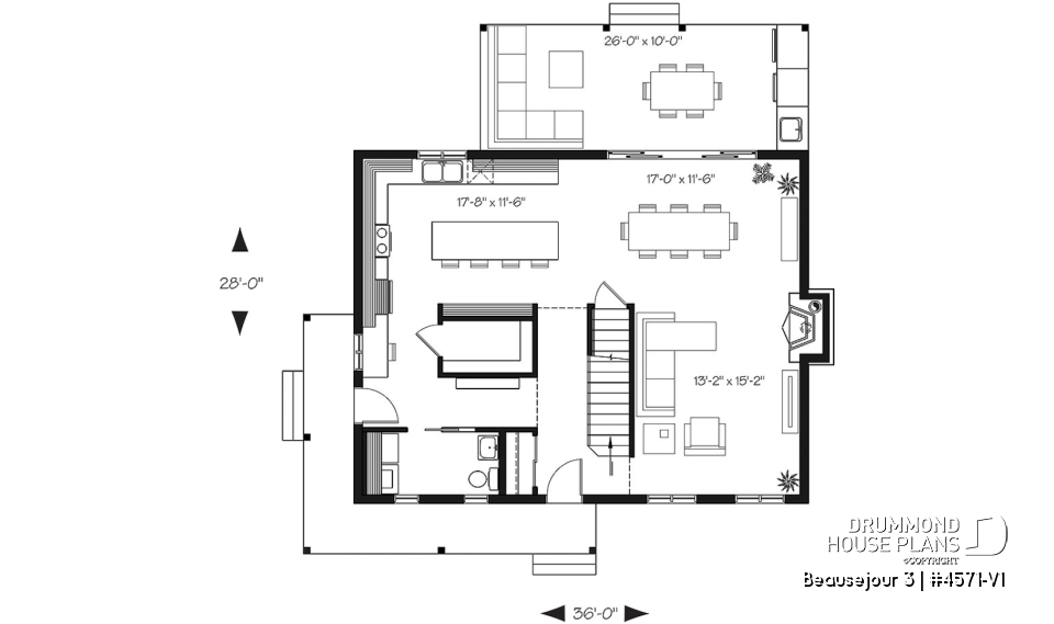 1st level - Country cottage, 3 bedrooms, large kitchen  island, planning desk, pantry, outdoor kitchen, large covered deck - Beausejour 3