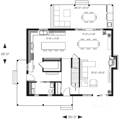 1st level - Country cottage, 3 bedrooms, large kitchen  island, planning desk, pantry, outdoor kitchen, large covered deck - Beausejour 3