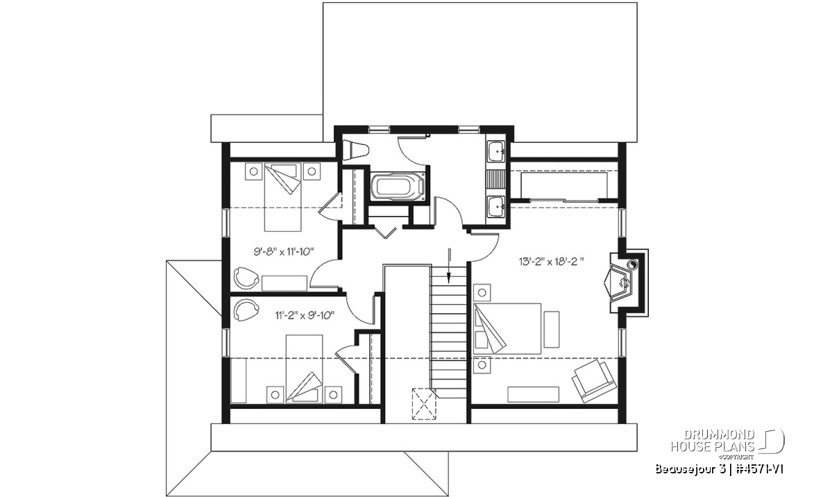 2nd level - Country cottage, 3 bedrooms, large kitchen  island, planning desk, pantry, outdoor kitchen, large covered deck - Beausejour 3