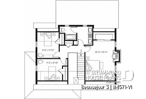 2nd level - Country cottage, 3 bedrooms, large kitchen  island, planning desk, pantry, outdoor kitchen, large covered deck - Beausejour 3