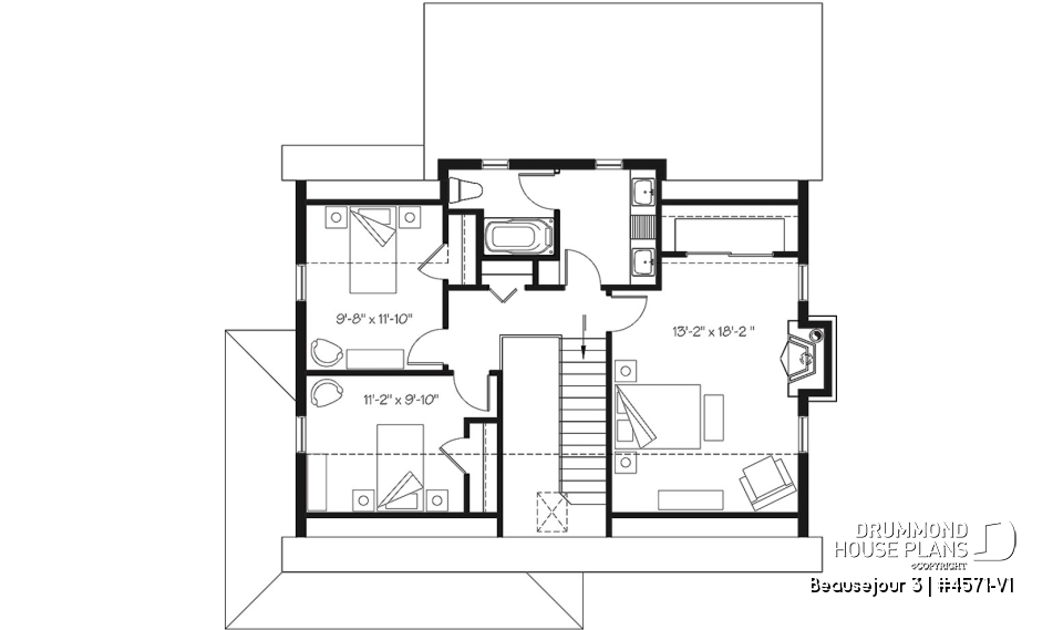 2nd level - Country cottage, 3 bedrooms, large kitchen  island, planning desk, pantry, outdoor kitchen, large covered deck - Beausejour 3