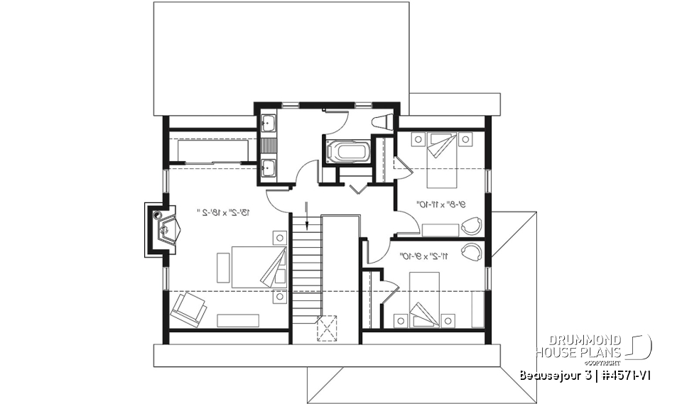 2nd level - Country cottage, 3 bedrooms, large kitchen  island, planning desk, pantry, outdoor kitchen, large covered deck - Beausejour 3