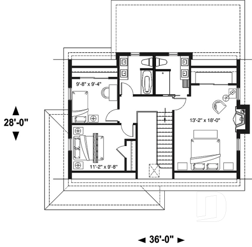 2nd level - Country american home with 3 bedrooms, 2.5 bathrooms, open concept with fireplace, large covered deck - Beausejour 4