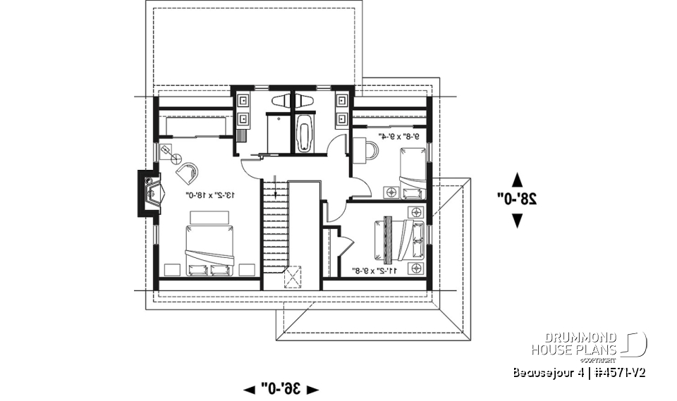 2nd level - Country american home with 3 bedrooms, 2.5 bathrooms, open concept with fireplace, large covered deck - Beausejour 4