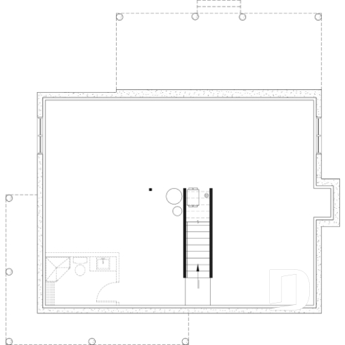 Unfinished basement - Country house plan with 3 to 4 bedrooms, open concept with fireplace and optional finished basement - Beausejour 4