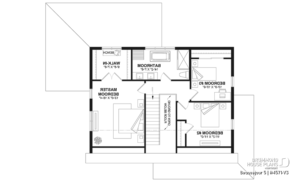 2nd level - Farmhouse with up to 5 bedrooms, great covered rear deck, perfect family home plan, optional finished basement - Beausejour 5