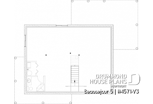 Unfinished basement - Farmhouse with up to 5 bedrooms, great covered rear deck, perfect family home plan, optional finished basement - Beausejour 5