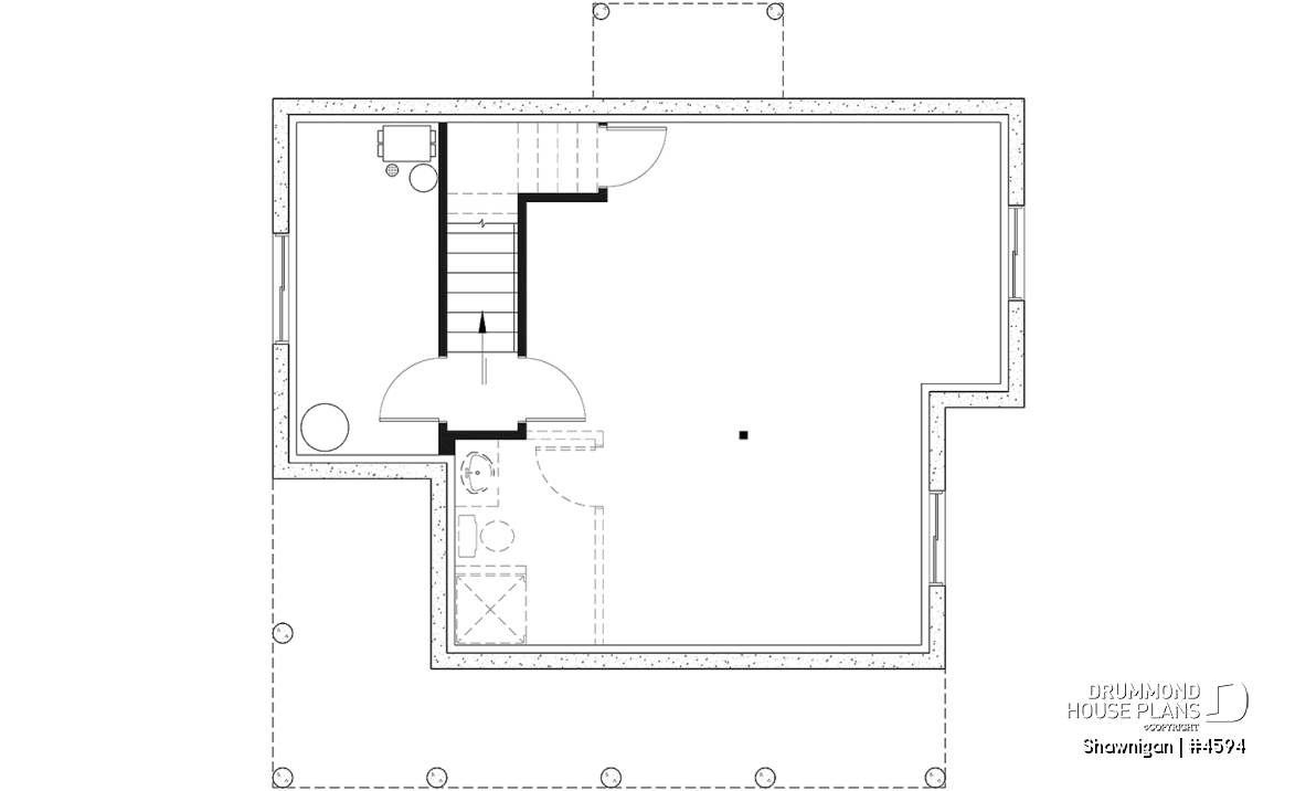 Basement - 2 bedroom cottage house plan with great front porch - Shawnigan