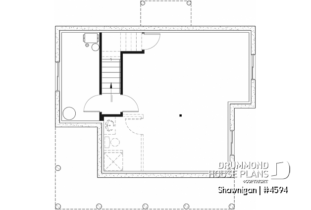 Basement - 2 bedroom cottage house plan with great front porch - Shawnigan