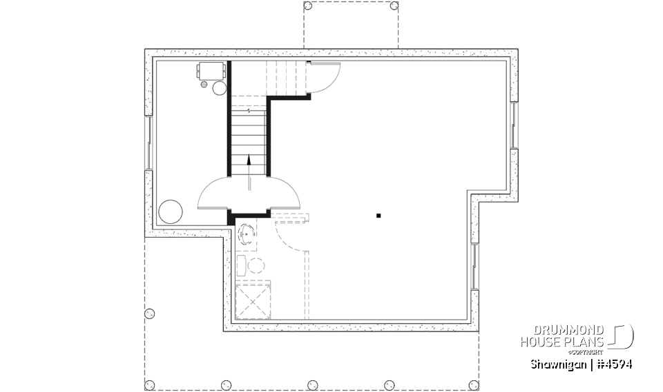 Basement - 2 bedroom cottage house plan with great front porch - Shawnigan