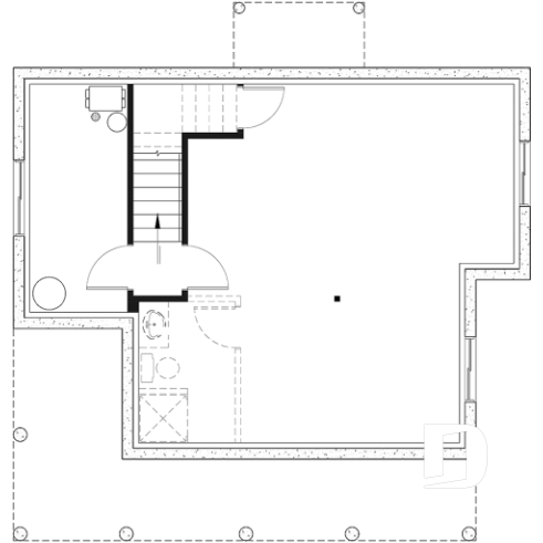 Basement - 2 bedroom cottage house plan with great front porch - Shawnigan