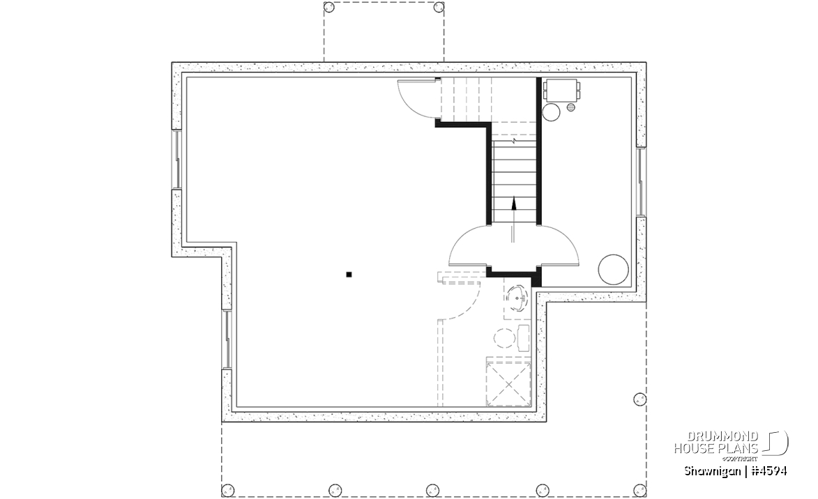 Basement - 2 bedroom cottage house plan with great front porch - Shawnigan