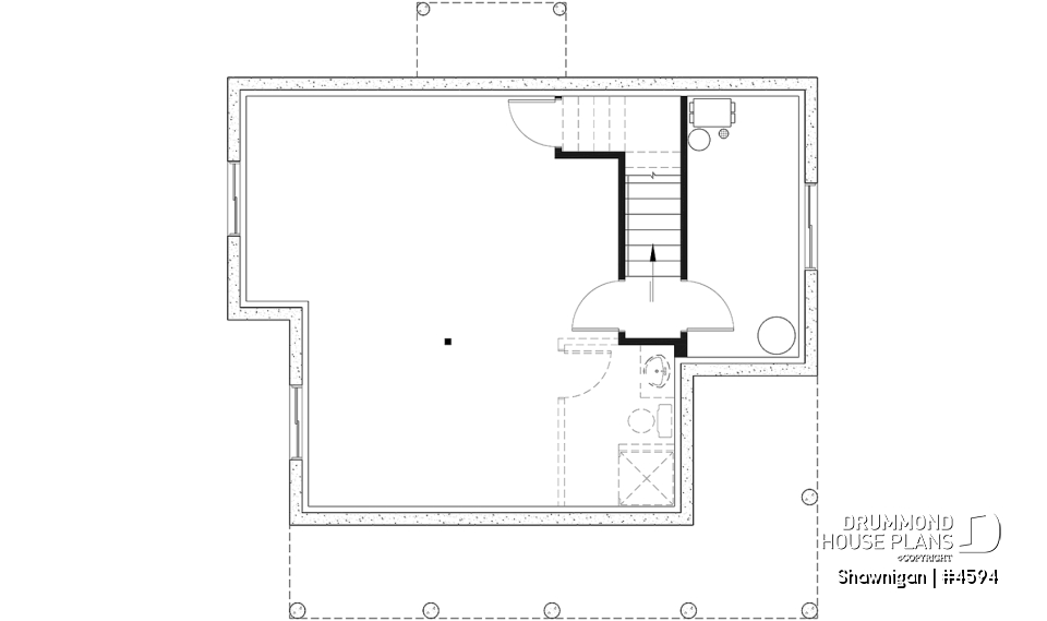Basement - 2 bedroom cottage house plan with great front porch - Shawnigan