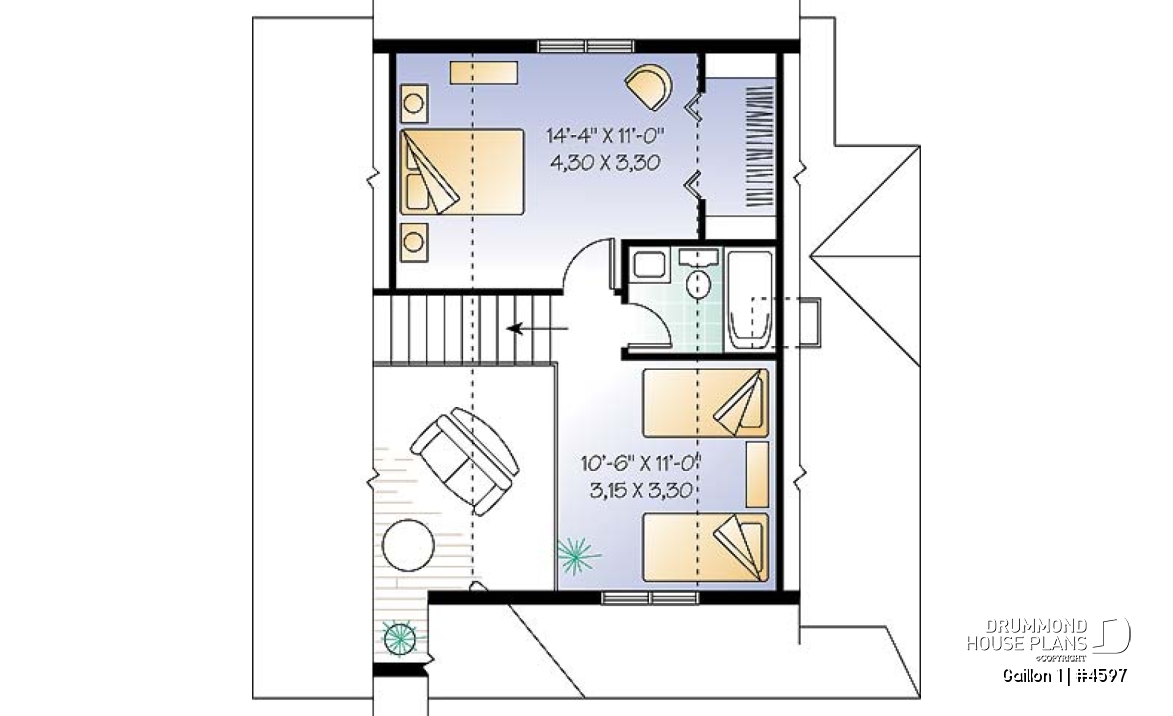 2nd level - Charming Country Style home with 3 bedrooms and open floor plan layout - Gaillon 1