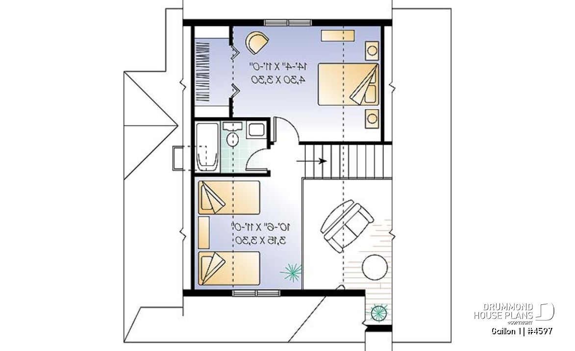 2nd level - Charming Country Style home with 3 bedrooms and open floor plan layout - Gaillon 1