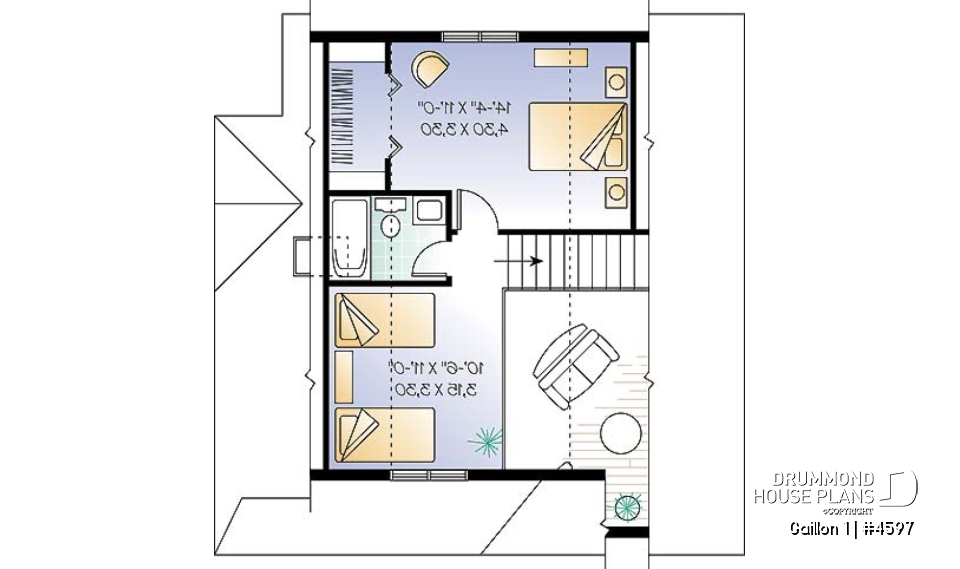 2nd level - Charming Country Style home with 3 bedrooms and open floor plan layout - Gaillon 1