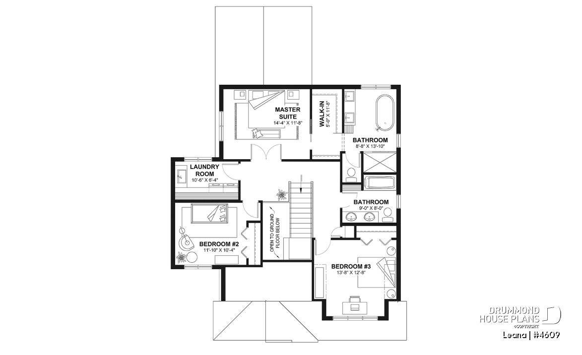 2nd level - House with garage, 3 bedrooms + office, master suite upstairs, wood fireplace and single garage - Leana