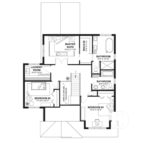 2nd level - House with garage, 3 bedrooms + office, master suite upstairs, wood fireplace and single garage - Leana