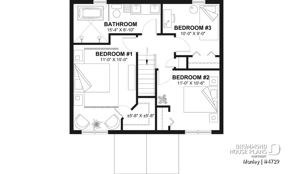 2nd level - Two-story home offering 3 beds, a beautiful upstairs family bath and an unfinished basement ready to customize - Manley