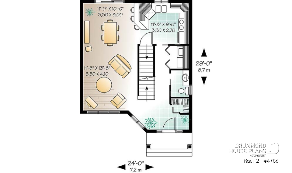1st level - 2-storey house plan with 3 bedrooms, budget friendly home, open floor plan concept - Nauli 2