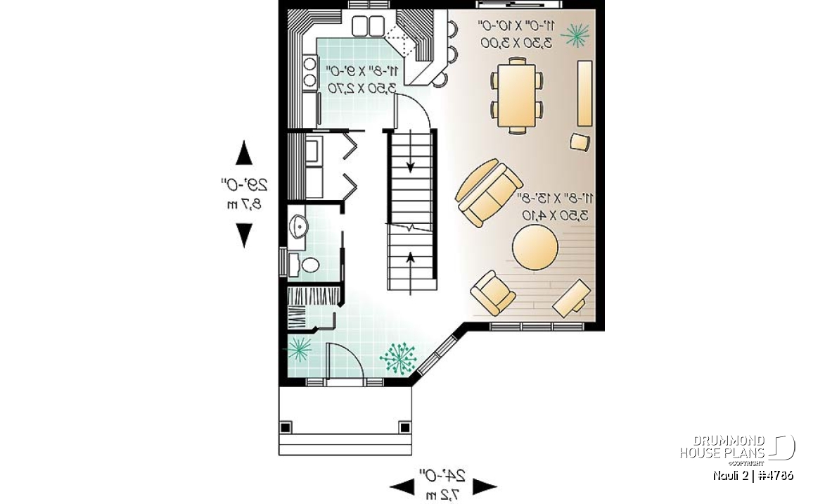 1st level - 2-storey house plan with 3 bedrooms, budget friendly home, open floor plan concept - Nauli 2