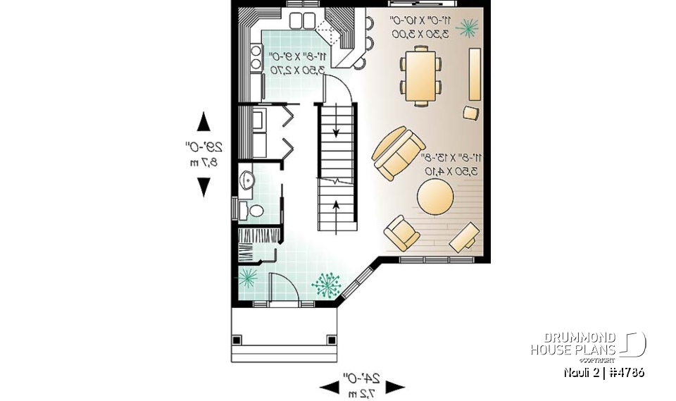 1st level - 2-storey house plan with 3 bedrooms, budget friendly home, open floor plan concept - Nauli 2