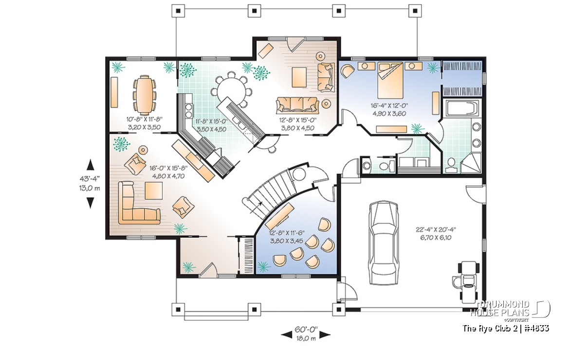 1st level - Ideal home for big families, 6 bedrooms incl. 2 master suites, 4.5 baths, 2-car garage, home cinema - The Rye Club 2