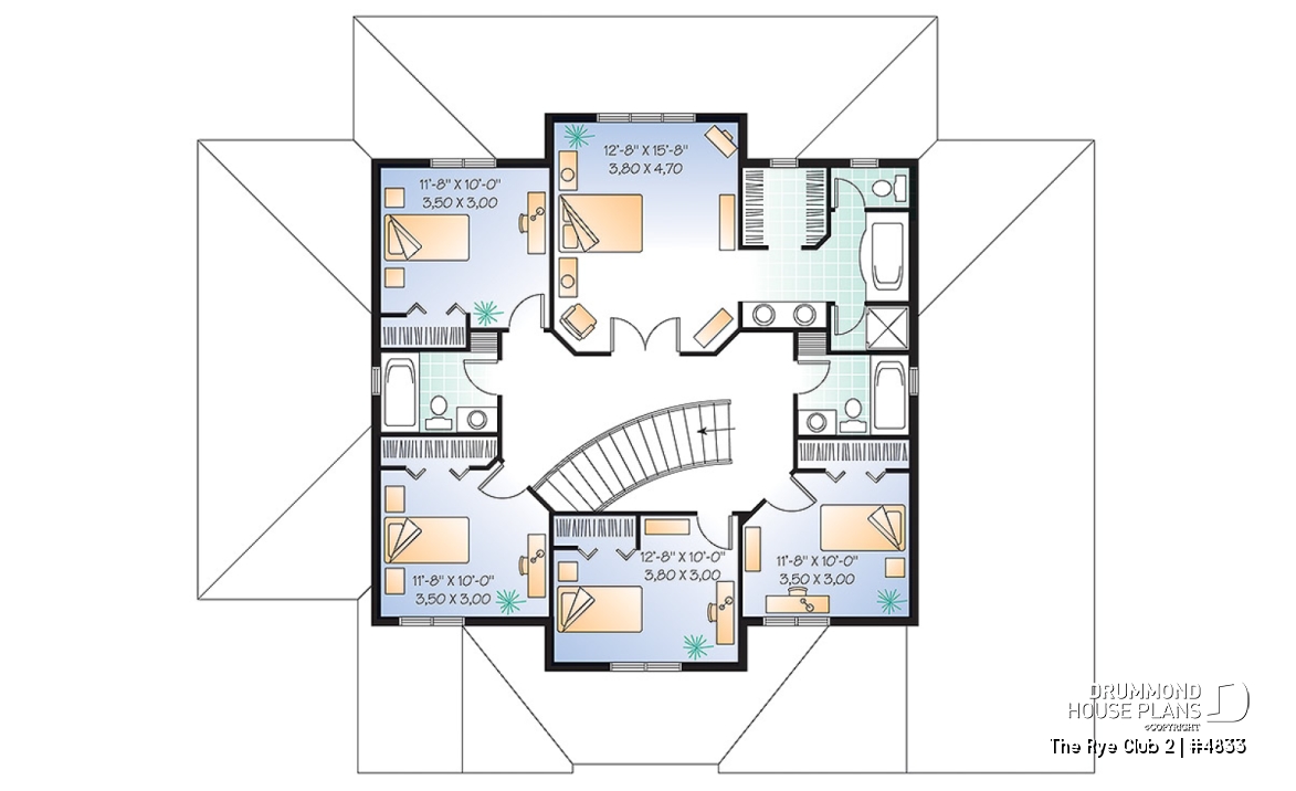 2nd level - Ideal home for big families, 6 bedrooms incl. 2 master suites, 4.5 baths, 2-car garage, home cinema - The Rye Club 2