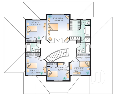 2nd level - Ideal home for big families, 6 bedrooms incl. 2 master suites, 4.5 baths, 2-car garage, home cinema - The Rye Club 2
