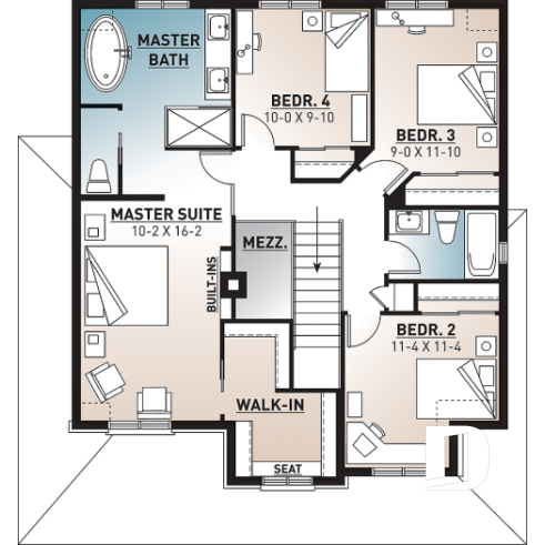 2nd level - European 2 storey, 4 bedroom with wrap around porch and garage - Manor's Mark 2