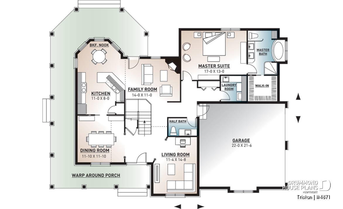 1st level - Beautiful 4-bedroom American Farmhouse model with a spacious main-floor primary suite. - Tristan