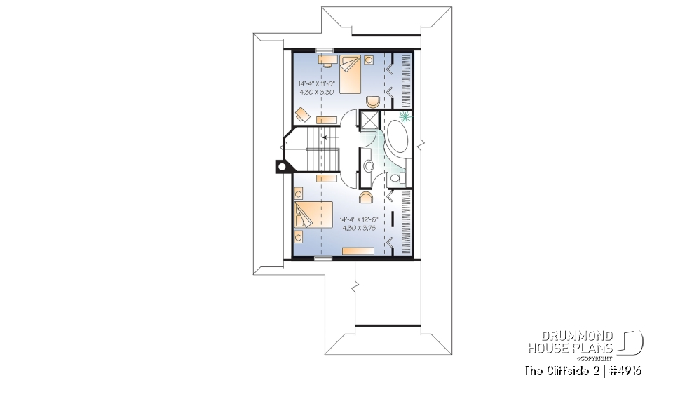 2nd level - Great ski chalet with 3 bedrooms, country style cottage design, open floor plan concept and bug free deck - The Cliffside 2