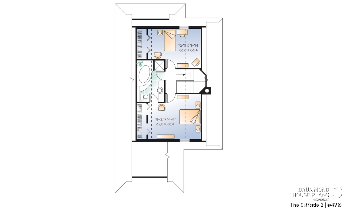 2nd level - Great ski chalet with 3 bedrooms, country style cottage design, open floor plan concept and bug free deck - The Cliffside 2